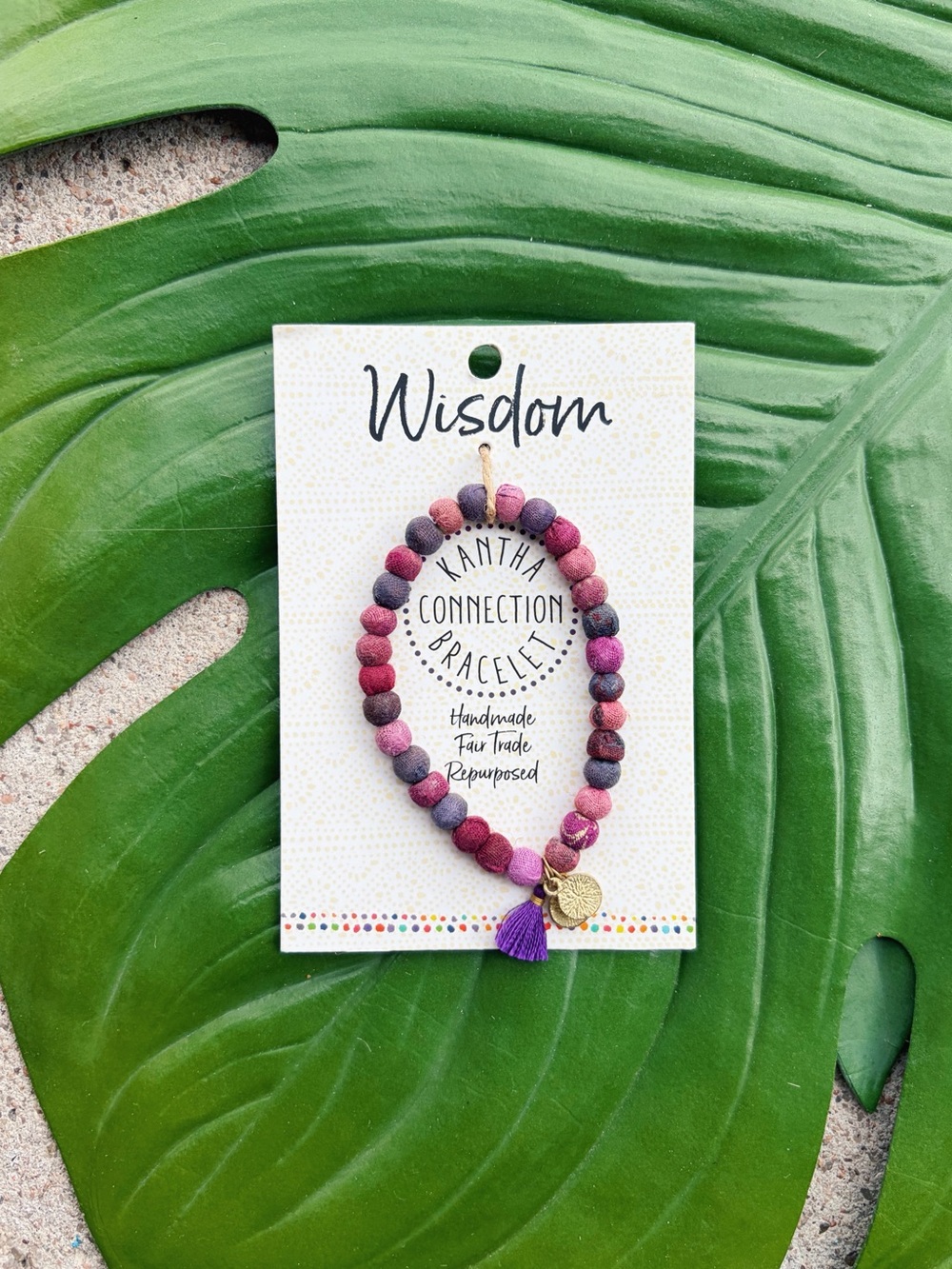 World Finds Kantha Connection Purple Wisdom Bracelet